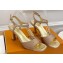 Louis Vuitton Heel 6.5cm Sparkle Sandals Satin Nude with LV Initials chain 2023