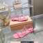 Miu Miu Patent leather sandals Pink with metal lettering logo 2023