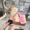 Miu Miu Patent leather sandals Pink with metal lettering logo 2023