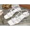 Miu Miu Patent leather sandals White with metal lettering logo 2023