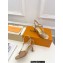 Louis Vuitton Heel 6.5cm Sparkle Sandals Satin Nude with LV Initials chain 2023