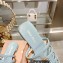 Miu Miu Leather sandals Blue with metal lettering logo 2023