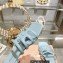 Miu Miu Leather sandals Blue with metal lettering logo 2023