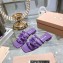 Miu Miu Leather sandals Purple with metal lettering logo 2023