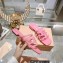 Miu Miu Leather sandals Pink with metal lettering logo 2023