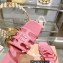 Miu Miu Leather sandals Pink with metal lettering logo 2023