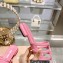 Miu Miu Leather sandals Pink with metal lettering logo 2023