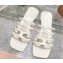 Miu Miu Leather sandals White with metal lettering logo 2023