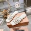 Miu Miu Leather sandals White with metal lettering logo 2023