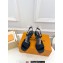 Louis Vuitton Heel 6.5cm Sparkle Sandals Satin Black with LV Initials chain 2023