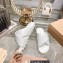 Miu Miu Leather slides White with metal lettering logo 2023