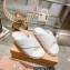 Miu Miu Leather slides White with metal lettering logo 2023