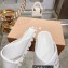 Miu Miu Leather slides White with metal lettering logo 2023