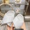 Miu Miu Leather slides White with metal lettering logo 2023