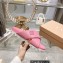 Miu Miu Leather slides Pink with metal lettering logo 2023