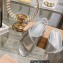 Miu Miu Leather slides Silver with metal lettering logo 2023