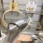 Miu Miu Leather slides Silver with metal lettering logo 2023