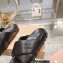 Miu Miu Leather slides Black with metal lettering logo 2023