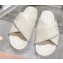 Miu Miu Leather slides Creamy with metal lettering logo 2023