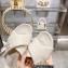 Miu Miu Leather slides Creamy with metal lettering logo 2023