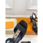 Louis Vuitton Heel 6.5cm Sparkle Sandals Satin Black with LV Initials chain 2023