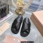 Miu Miu Leather Platform slides Black with metal lettering logo 2023