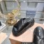 Miu Miu Leather Platform slides Black with metal lettering logo 2023