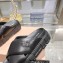Miu Miu Leather Platform slides Black with metal lettering logo 2023