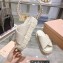 Miu Miu Leather Platform slides Creamy with metal lettering logo 2023