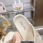 Miu Miu Leather Platform slides Creamy with metal lettering logo 2023