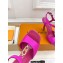 Louis Vuitton Heel 9.5cm Sparkle Sandals Satin Fuchsia with LV Initials chain 2023