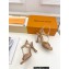 Louis Vuitton Heel 9.5cm Sparkle Sandals Satin Nude with LV Initials chain 2023