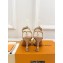 Louis Vuitton Heel 9.5cm Sparkle Sandals Satin Nude with LV Initials chain 2023