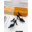 Louis Vuitton Heel 9.5cm Sparkle Sandals Satin Black with LV Initials chain 2023