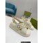 Gucci script Leather Sandals 738691 White/Gold 2023