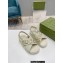 Gucci script Leather Sandals 738691 White/Gold 2023