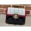 Gucci Deco mini shoulder bag 741457 in quilted Leather Black/White/Red 2023
