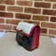 Gucci Deco mini shoulder bag 741457 in quilted Leather Black/White/Red 2023