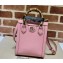 Gucci leather Diana mini tote bag 739079 Pink 2023