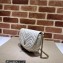 Gucci leather GG Marmont matelassé chain mini bag ‎746431 White 2023