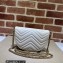 Gucci leather GG Marmont matelassé chain mini bag ‎746431 White 2023