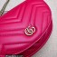 Gucci leather GG Marmont matelassé chain mini bag ‎746431 Red 2023