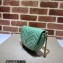 Gucci leather GG Marmont matelassé chain mini bag ‎746431 Light Green 2023