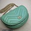 Gucci leather GG Marmont matelassé chain mini bag ‎746431 Light Green 2023