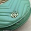 Gucci leather GG Marmont matelassé chain mini bag ‎746431 Light Green 2023