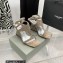 Giuseppe Zanotti Heel 8.5cm Tutankamon Crystal suede sandals Nude 2023
