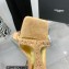 Giuseppe Zanotti Heel 8.5cm Tutankamon Crystal suede sandals Beige 2023