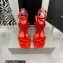 Giuseppe Zanotti Heel 8.5cm Tutankamon Crystal suede sandals Red 2023