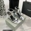Giuseppe Zanotti Heel 8.5cm Tutankamon patent leather sandals Silver 2023