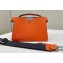 Fendi full-grain leather Peekaboo ISeeU XCross Bag Orange 2023